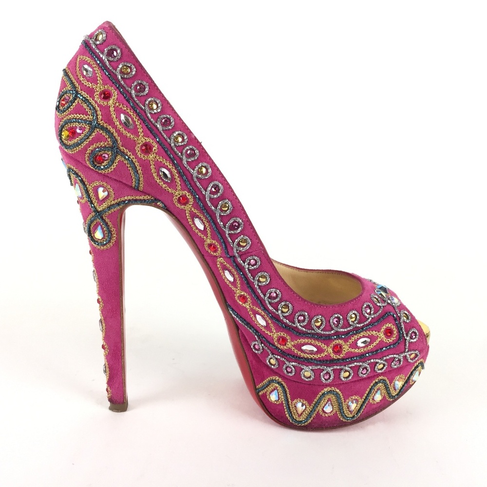 Christian Louboutin Pink Suede Bollywoody